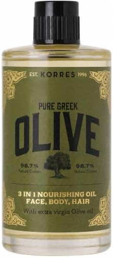 KORRES Extra Virgin Olive Oil for Face, Hair & Body, Moisturizer 3.38 Fl Oz