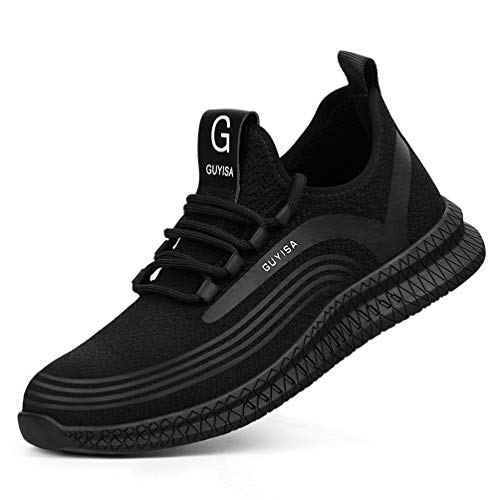 AFFINEST Sicherheitsschuhe Herren S1 Damen Arbeitsschuhe Stahlkappe Atmungsaktive Leicht rutschfeste Schutzschuhe Schwarz 39 Cover