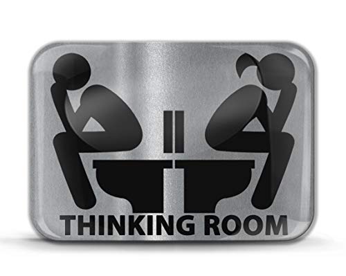 Biomar Labs® 1 x 3D gel siliconen wc-sticker symbool deurschild deursticker deur deksel sticker man vrouw dames heren voor toilet badkamer thuis decoratie zilver KS 209