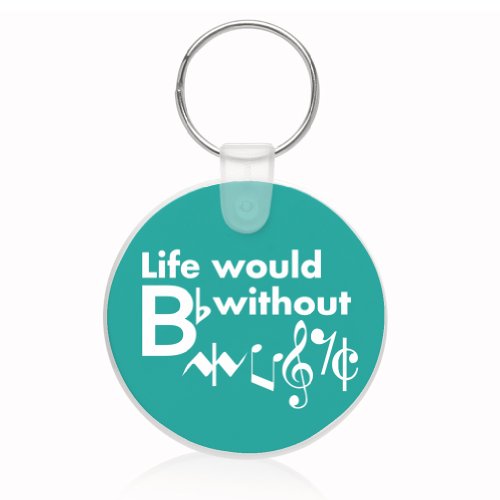 4Woodenshoes Life Would B Flat Key Ring (Color=Teal) #TOP1