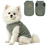Saitou Home Camisas para Perros Pequeños Minimalista Ropa Perro Pequeño Chaleco Fresco de Verano Ropa Perro Transpirable de Un Solo Color para Perro Pequeño Gato Mediano, Verde (M)