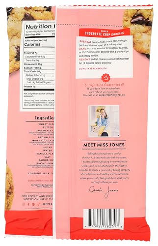 MISS JONES BAKING CO Jumbo Bakery Style Double Chocolate Chip Cookie Dough, 12 OZ