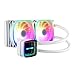 ENERMAX AQUAFUSION ADV Snow Edition ARGB 240mm AIO CPU Wasserku00fchlung Dual Chamber Intel LGA1700/AMD AM5 Support 330W+ TDP (2x SquA RGB White 120 PWM Lu00fcfter); ELC-AQFA240-SQA, weiu00df