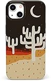 Casely iPhone 13 Case | Desert Nights | Cactus & Moon Western Colorblock | Compatible with MagSafe