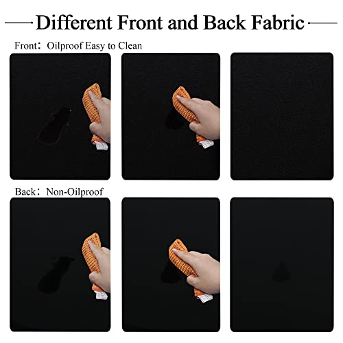 Obstal Fitted Round Table Cloth, Reversible Waterproof Stain Resistant Elastic Stretch Tablecloth, Wipe Clean Table Cover for Outdoor/Indoor Use, Fits Round Tables up to 40" - 44" Diameter, Black - Image 7