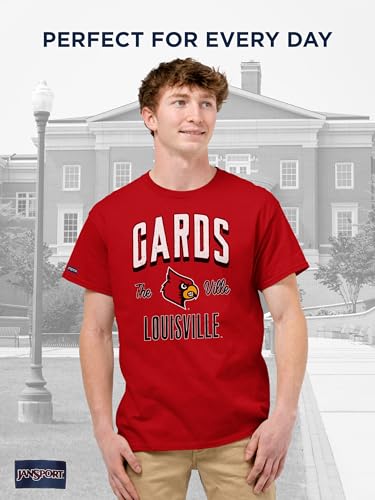 Image of JanSport NCAA Officially Licensed Campus Short Sleeve T Shirt for Men, Soft & Breathable Pre-Shrunk Cotton Crewneck T Shirt