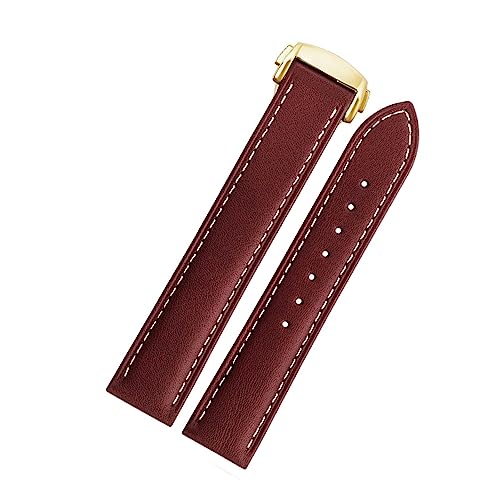 Bracelet montre Omega Seamaster 22mm en cuir avec fermoir pliant