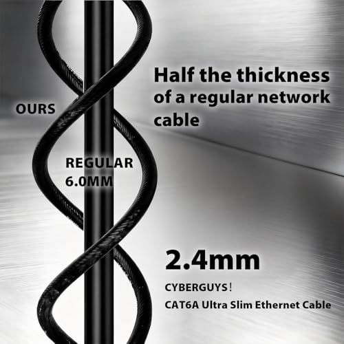 Cable Ethernet Ultra Slim Cat6A 0.91 m 10 Unidades Negro miniatura 7