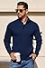 COOFANDY Mens Pullover Sweaters Mock Neck Long Sleeve Sweater Fashion Stand Collar Pullover Casual Dress Pullovers Navy