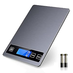 NBPOWER Digitale Küchenwaage 10KG Edelstahl Glas