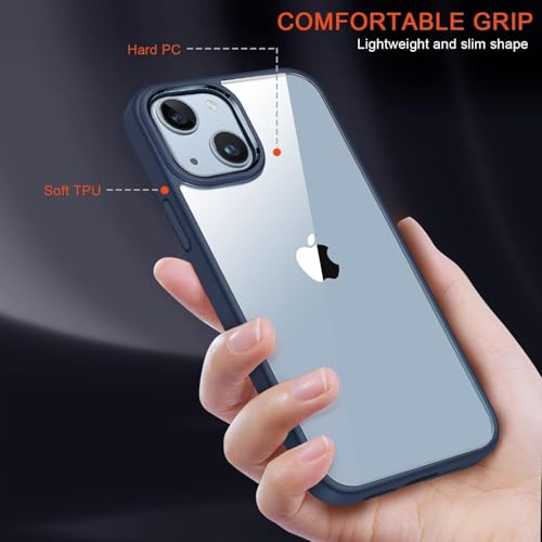Image of mobistyle Designed for iPhone 15 Plus | Enhanced Metal Camera Guard | Phone Back Cover Case for iPhone 15 Plus (Blue)