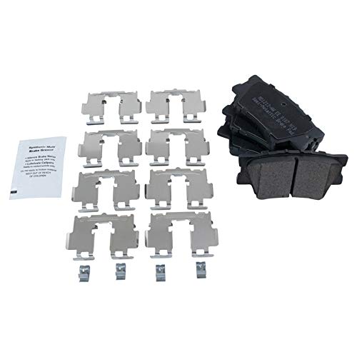 Image of TRQ Rear Brake Pad and Rotor Set Semi Metallic Compatible with 2018-2023 Toyota Camry with Manual Parking Brake