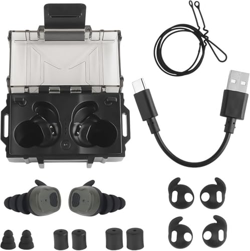 ACEXIER Taktischer Bluetooth 5.3-Kopfhörer mit elektronischer Tonabnehmer-Geräuschunterdrückung, In-Ear-Headset, Jagd, Schießen, Gehörschutz, Taktische Ohrhörer (Green)