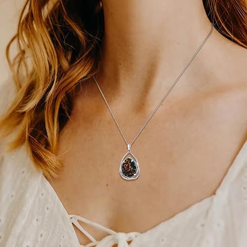 Colgante solitario de plata 925 con ópalo negro natural