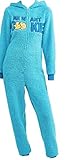 Womens Cookie Monster, Elmo, Oscar Union Suit Pajamas Costume (Small (4-6), Solid Blue Cookie...