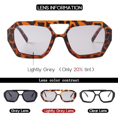 Image of ADE WU Rectangle Sunglasses for Women Men Retro 90s Sunglasses Trendy Black Tortoise Shell Glasses Y2K