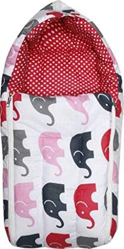 Image of by Urban Space 100% Cotton Baby Sleeping Bag, Reversible Bag, 3 in 1 Usage Baby Cotton Bed Cum Sleeping Bag, Carry Bag, Baby Wrapper Size - 68 x 50 x 15 cm, 0-12 Months