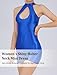 Women's Shiny Metallic Oil Glossy Bodycon Mini Dress See Through Cami Dresses Cutout Festival Rave Skirt for Halloween Party Blue L