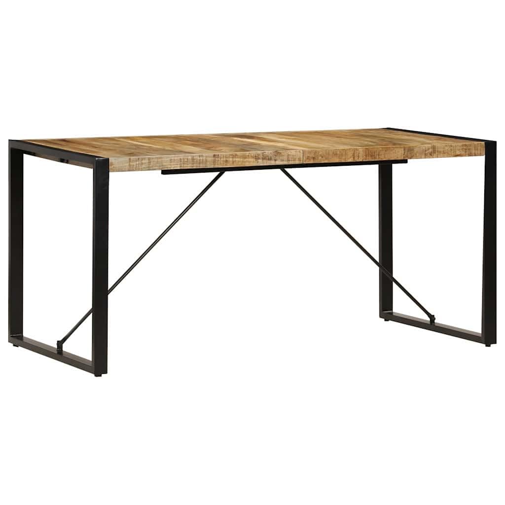 Stół do jadalni 160 x 80 x 75 cm lite drewno mango czarny