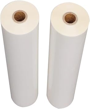 Thermal Laminating Film Rolls, DEJUN BOPP Glossy Film 30mic for Hot Roll Laminator, 1 Inch Core, 2 Rolls/Box