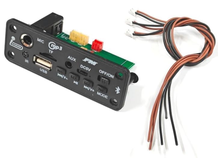 Image of Bluetooth MP3 Decoder Module with FM Radio, USB, AUX, TF Card & Mic | 5V Audio Player Board for DIY Speaker, Amplifier & Home Audio Projects (Pack of 1)