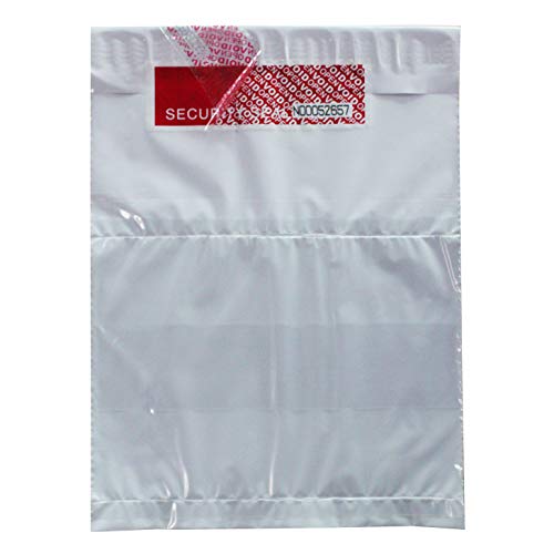 TamperSeals Group - 1 Roll Precut Serial Numbered Red Tamper Evident Security Tape (48mm x 50m x 2mil, 100% Total Transfer, Ultra-Thick “Void” Film, Every 6” Perforation)