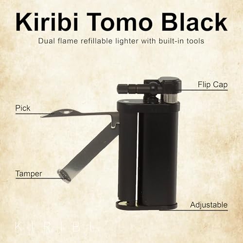 Encendedor Kiribi Tomo negro mate con herramientas integradas miniatura 2