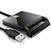 Produktbild CSL - USB Chipkartenleser SmartCard Reader - Plug and Play - Power Status-LED - USB Bus-Powered - HBCI Fähig - Windows 10 11 kompatibel - schwarz - KEIN PERSONALAUSWEIS
