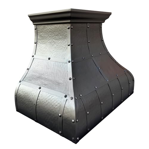 Image of SINDA Hand-Hammered Copper Vent Hood Comes with SUS304 Professional Range Hood Insert, Wall Mount, Light Hammered-Oil Rubbed Bronze, 30 inchW x 27 inchH, H13TRLOW3027 (In Stock)