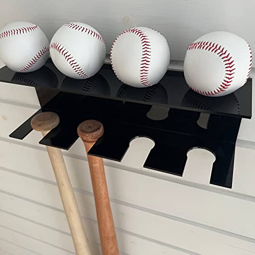 Baseball Bat Holder And Display Shelf Slim Black Acrylic Wall-Mounted - Organize And Showcase Your Bats With Convenient, Space-Saving Design #TOP2