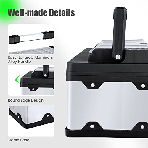 Nightcore 18-Inch Tool Box, Lockable Hardware Organizer With Removable Trays, Storage Toolbox With Handle And Latches For Craft, Household #TOP4