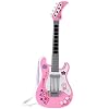 T best Kindergitaar, speelgoed, basgitaar, speelgoed, kinderlicht, muziekinstrument, speelgoed voor kinderen (roze)