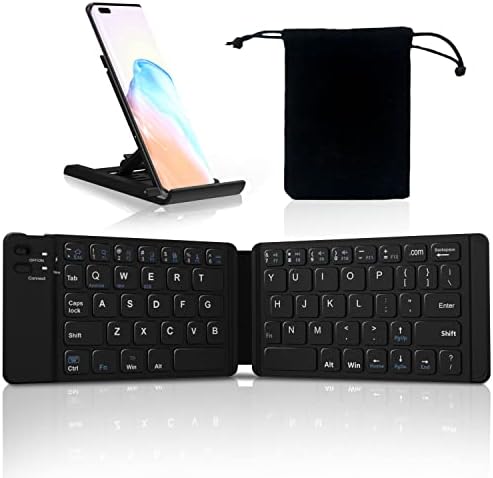 Acoucou Foldable Bluetooth Keyboard, Travel Portable Multi-Device Wireless Keyboard, Pocket Size Keyboard Compatible with MAC/iOS, Windows, Android Smartphones, Tablets, Laptops,etc