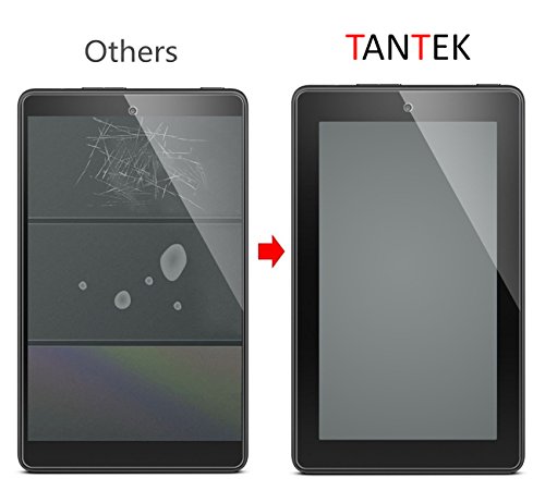 Tantek [2-Pack Screen Protector For Amazon Fire Hd 7 (5Th Gen-2014,7 Inch),Tempered Glass Film,Ultra Clear,Anti Scratch,Bubble Free,Case Friendly #TOP2