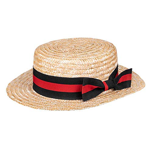 Boland 90993 – Sombrero Maurice, sombrero de paja con banderola, sombrero, francés, pintor, playa, vacaciones, disfraz, carnaval, fiesta temática