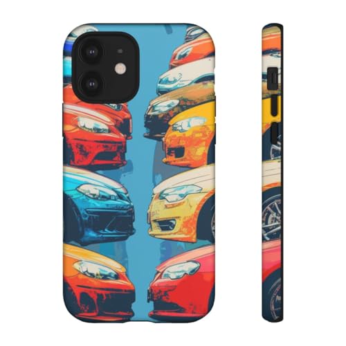 Coque iPhone 12 voitures colorées pour un style urbain branché