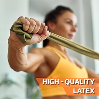 Vissco Active Band Physical Resistance Band for Exercise, Workouts, Gym, Stretching, Yoga, Strengthening of Muscles & Joints - Heaviest Resistance (Golden)