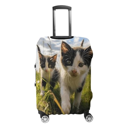 Carry on Luggage Cover Little Cat on The Grass Suitcase Covers for Luggages Tsa Approved Travel Luggage Sleeve Protector Elastic Suitcase Protector Anti-Scratch Washable Fits 19-30 Inch Case -L4
