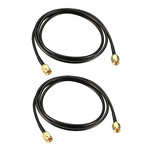TA-VIGOR 2pcs RG174 Coaxial Cable 3Ft (92cm), 50 Ohm SMA Male to SMA Male Low Loss Coax Cable for HAM & CB Radio, Antenna Analyzer, Security CCTV Camera