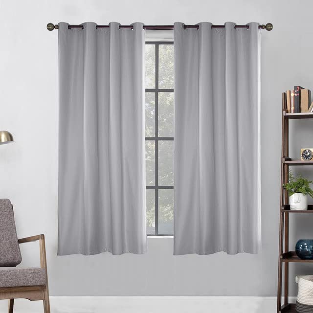 Outdoor Curtains for Garden Patio Waterproof,Blackout Thermal Insulated Eyelet Top Grommet Privacy Curtain for Gazebo Pergola Outside Balcony Indoor Living Room (B-Light Grey,1 Panel W54"*L96") — image 1