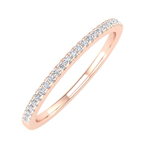1/10 Carat (ctw) 10K Gold Natural Round Diamond Ladies Wedding Anniversary Stackable Ring
