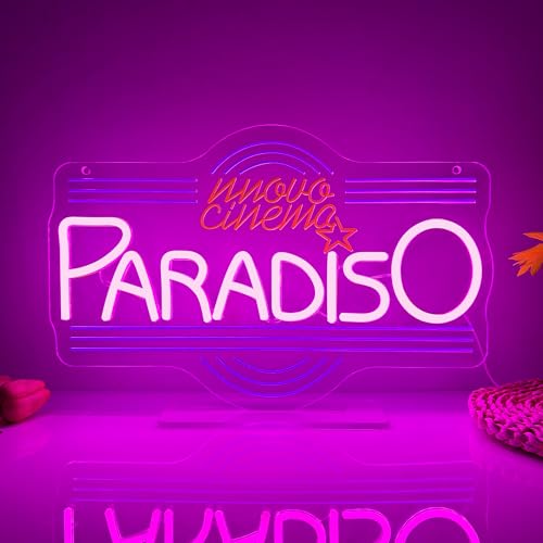Image of Allball Cinema Paradiso Neon Sign, LED Theater Neon Light USB Powered Dimmable, for Home Cinema Movie Night Party Decor, Movie Lover Gift(15.7 * 10.2 In)