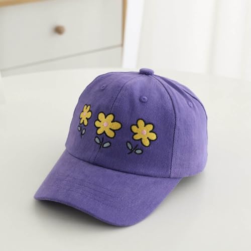 Baseball Hat for Toddler Girls Ages 2-8, Cute Embroidered Adjustable Vintage Washed Kids Baseball Cap3