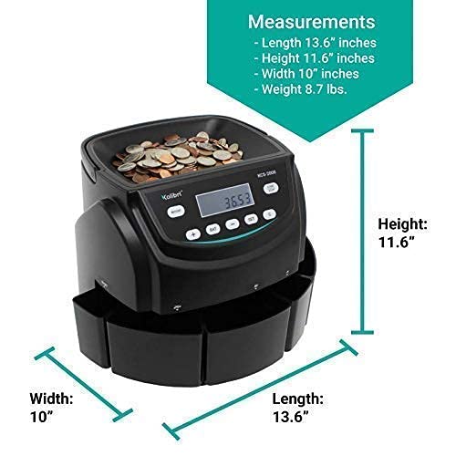 Bundle Kolibri Rook Money Counter With Uv/Mg/Ir Counterfeit Detection, Speed 1,400 Notes/Min + Kolibri Kcs-2000 Coin Counter, Sorter And Wrapper/Roller. Speed 220 Coins/Min - Included Bins & Tubes #TOP6