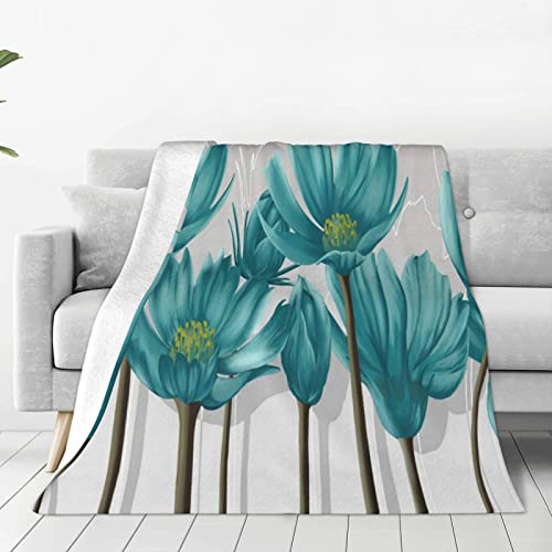 Couverture micro polaire chaude et douce bleu sarcelle pour lit - 2