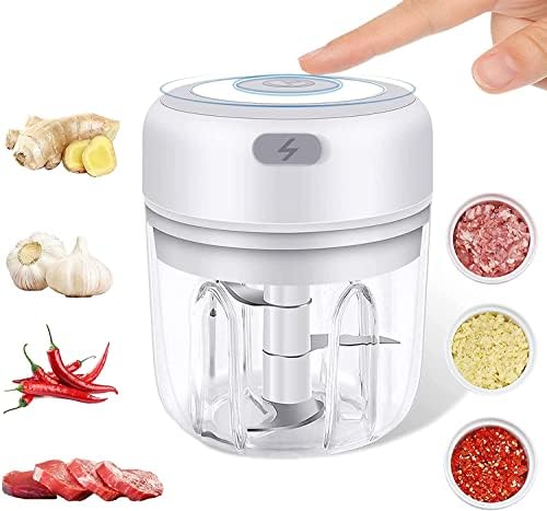 Chopper/Mincer portable and wireless with USB charger, white color with three blades ideal for vegetables Onion Ginger Pepper Spices Meat Baby Food Seasoning - Latam Concept