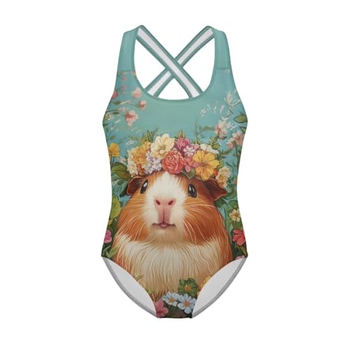 Image of One Piece Swimsuit Girls Cross-Back Bathing Suit 5-14Y Kids Swimwear Cute Swimsuits Sleeveless Bathing Suits