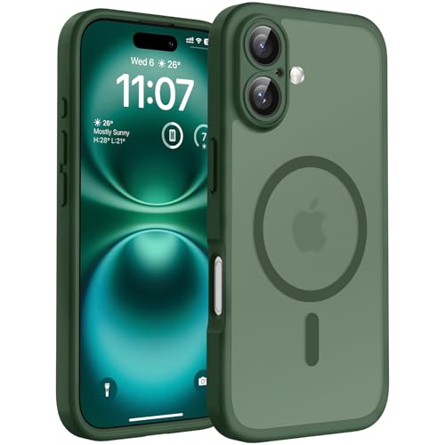 TOCOL für iPhone 16 Hülle, Kompatibel mit MagSafe, Alpengrün