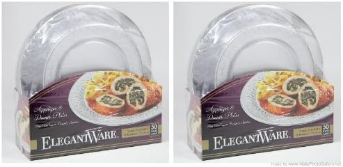 Elegant-ware Disposable Dinner and Appetizer Plates- (100 Plates)