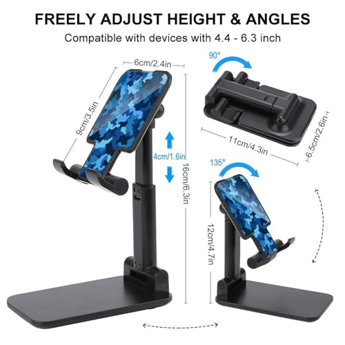 Support de téléphone portable pliable pour visioconférence et bureau bleu - 2